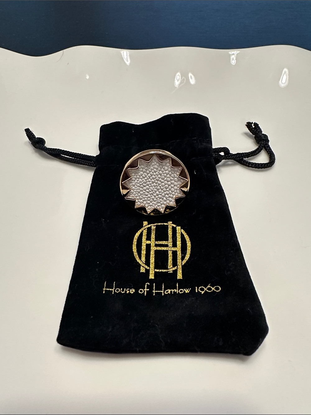 House of Harlow 1960 White Gold Starburst Ring